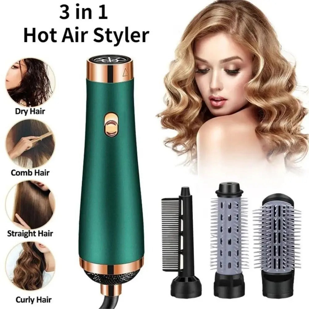 Multifunctional 3-in-1 Hair Dryer Brush with Replaceable Combs